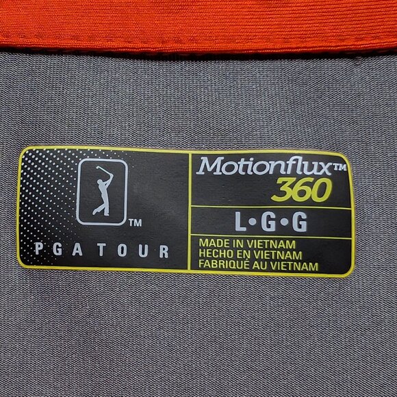 PGA Tour Motionflux 360 Orange/Gray Polo Size Large - Picture 8 of 13